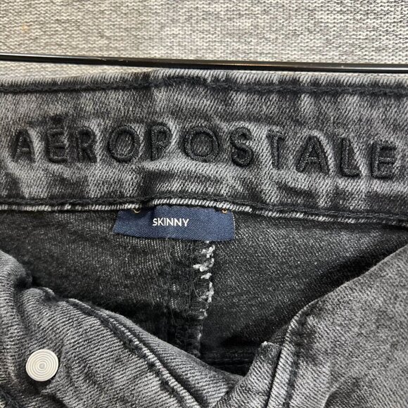 Aeropostale Jeans Womens Size 38 Black Skinny Distressed High Rise Stretch - Picture 4 of 14